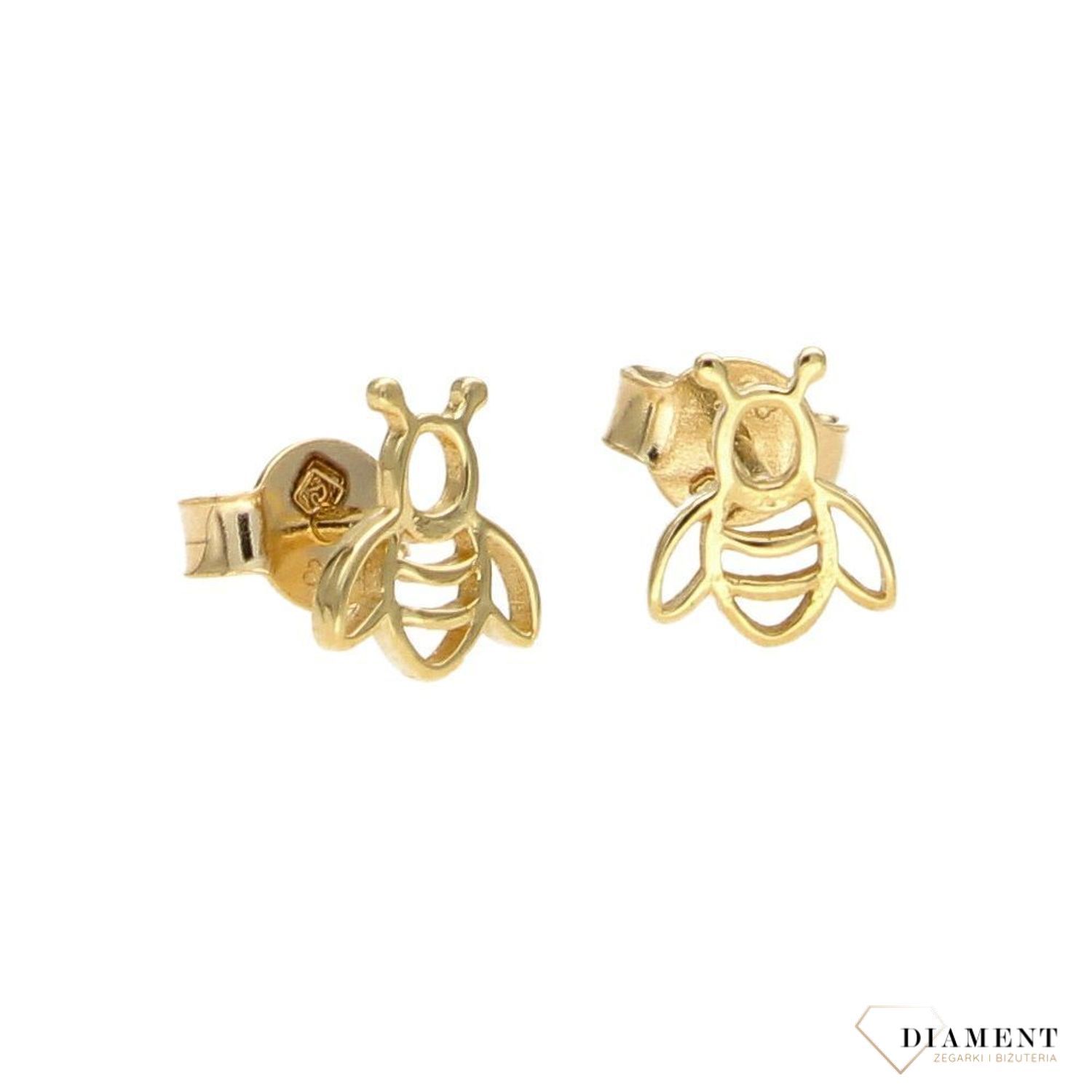 Złote kolczyki dla dziewczynki 333 pszczoła KL 8076 333.jpg